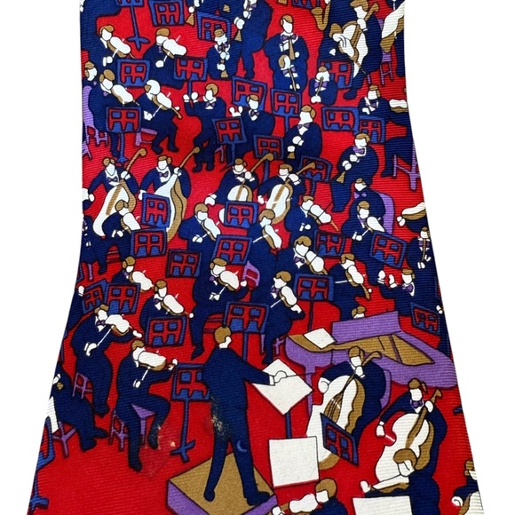 Alynn Neckwear “Maestro, Please!” Red Orchestra Tie – 100% Silk | Made in USA - Picture 3 of 9